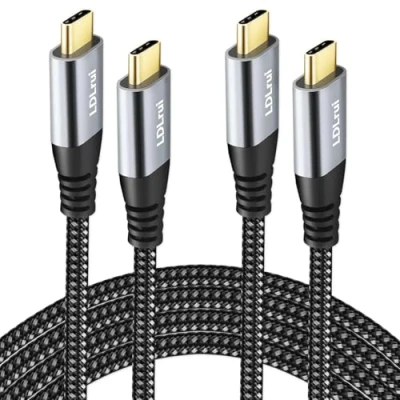 Image of USB C to 3.1 Gen 2 Cable [3FT/0.9M, 2Pack], 4K@60Hz Video Output Monitor w/ 10Gbps Data Transfer &amp; 100W Type Fast Charging for iPhone 15 Pro, MacBook Galaxy S21, 4K Display