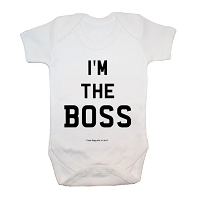 Image of &quot;I&#039;m The Boss&quot; Bold Bodysuit/Baby Grow, Baby Clothing, Cute, Funny, Boy, Girl, Unisex, Hilarious, Cheeky, Novelty, Christmas, Shower, Birthday Gifts, Presents (12 18 Months)