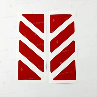 Image of 2pcs Reflective STICKERS compatible with GIVI Trekker Outback TOP CASE (Red 030)