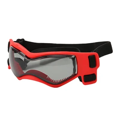 Image of Dog Glasses, Safety Glasses With UV Protection Dirt Resistant Stylish PC Lens Comfortable Soft Frame Adjustable For Riding To Protect Your Eyes (Red)
