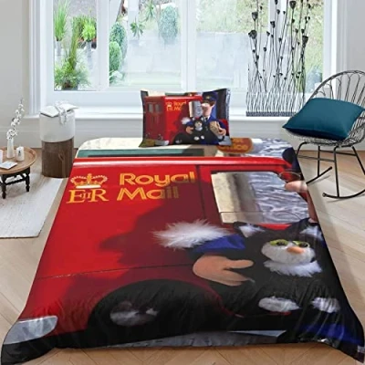 Image of LENTLY Postman Pat Duvet Cover Set 3D Bedding Sets Microfibre Quilt with Zipper Closure 2 Piece Comforter Single（135x200cm）
