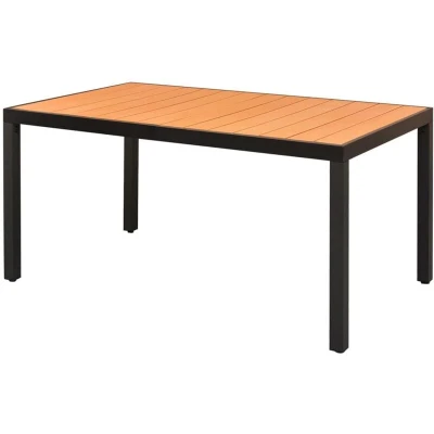 Image of vidaXL Garden Table Brown 150x90x74 cm Aluminium and WPC