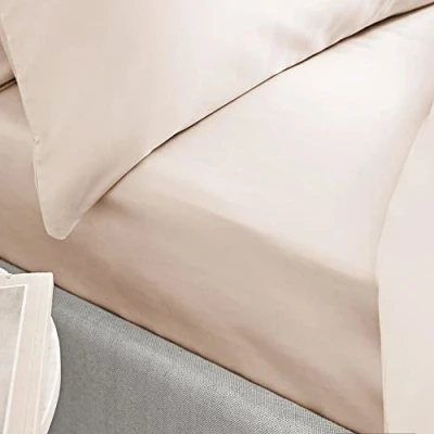 Image of Bianca 400 Thread Count Cotton Sateen King Fitted Sheet Oyster