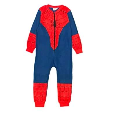 Image of Marvel Spiderman Boys Fleece Onesie, Suit, Age 9 10 Years