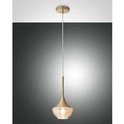 Image of Apollo Dome Pendant Ceiling Lights Satin Brass Glass, E27