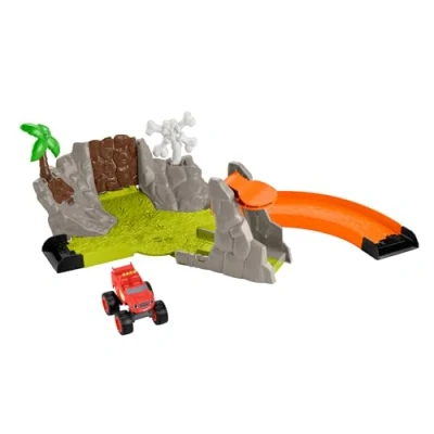Image of Fisher Price Blaze &amp; the Monster Machines Race Track Stunt Playset with Truck Toy, Slam Crash Blaze, HRB31