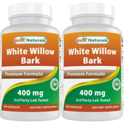 Image of Best Naturals White Willow Bark 400 mg 180 Capsules (180 Count (Pack of 2))