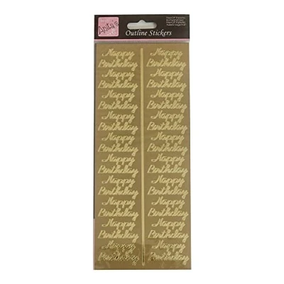 Image of Anitas Outline Stickers, Birthday Repeated, Gold, For Scrapbooking, Card Making, Kids Play, Homework, Art, Craft, Embelish, Decorative, Paper, Card, Glass, Metal, Plastic, Foam