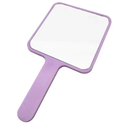 Image of Hand Held mirror Square Large Makeup Salon Barbers Hairdressers Tool Purple, shaving