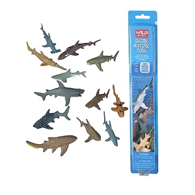 Image of Wild Republic 12757 Shark Nature Tube, Multicolour, 30.5 x 6.4 5.1 cm