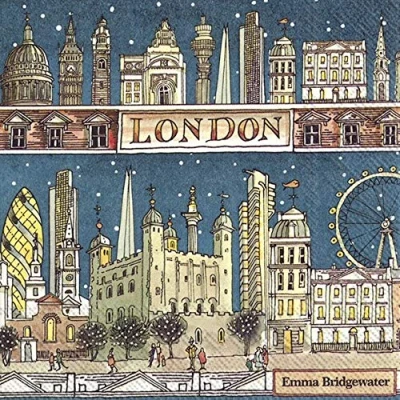 Image of IHR Emma Bridgewater London at Night Luncheon Paper Table Napkins 20 in a pack 33cm square