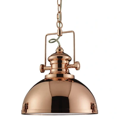 Image of Searchlight Pendant Light Copper Finish Industrial Design. 60W