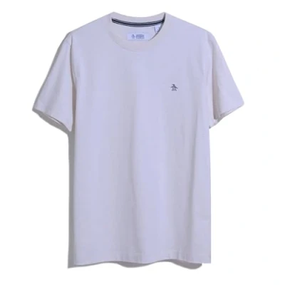 Image of Original Penguin Pin Point Embroidered Pete T Shirt Off White Large