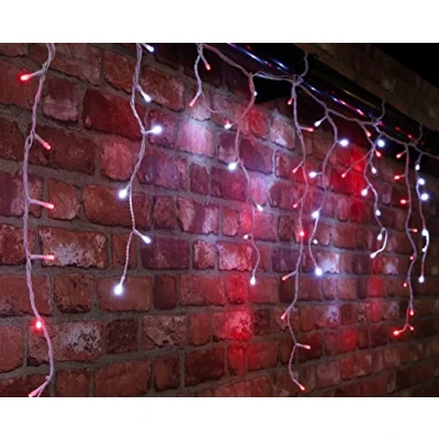 Image of Christmas Concepts® 360 11.8m/39ft Red/White LED Snowing Icicle Lights with Speed Controller Outdoor Lighting Energy Efficient A++