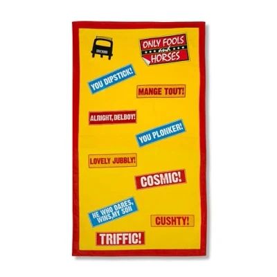 Image of Sporting Profiles Only Fools and Horses Del Boy Official Beach Towel with Slogans 90x165cm