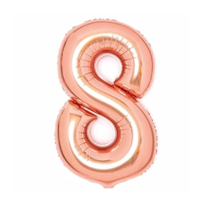 Image of Amscan 9913091 Large Number Rose Gold 8