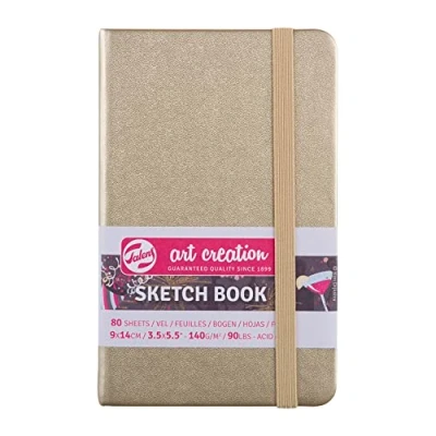 Image of Talens Art Creation Sketchbook 80 Sheets, 9 cm x 14 Size, White Gold