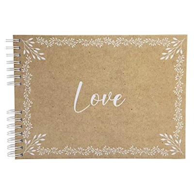 Image of Exacompta Ref. 16234E 1 Spiral bound photo album with 50 blank pages 32x22cm format KRAFT visual printed paper cover capacity for 150 photos