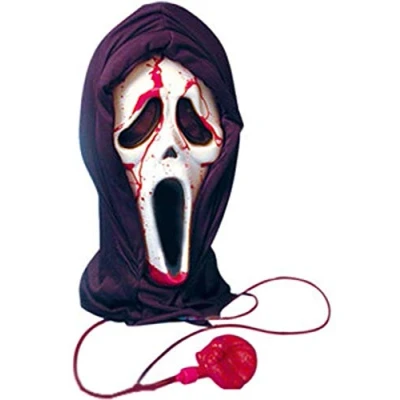 Image of SHATCHI Halloween Face Mask Bleeding Ghost Scream Scary Masks Chillingly Realistic Effect Two Layered Design