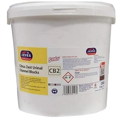 Image of Jeyes JY34117 Sanilav Urinal Channel Blocks, Citrus, 3 kg