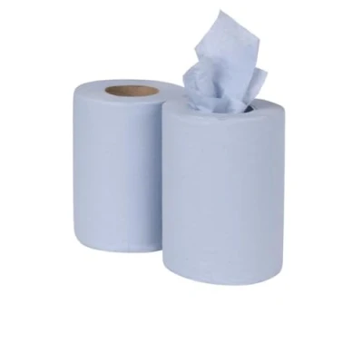Image of Nisbets Essentials Centrefeed Blue Roll 2 Ply, 80m (Pack 2)