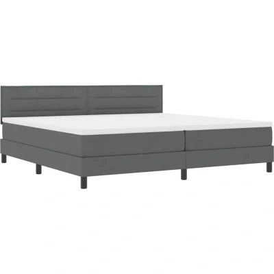 Image of vidaXL Box Spring Bed with Mattress Dark Grey 200x200 cm Fabric