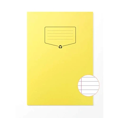 Image of Silvine A4 Recycled Exercise Book Lined With Margin (64 Pages) Yellow [Pack of 10]