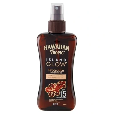 Image of HAWAIIAN Tropic Island Glow Protective Dry Spray Oil SPF15 200ml