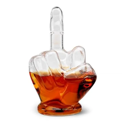 Image of Ingenious The Finger Glass Spirit Decanter 1 Litre Novelty Flask with Stopper