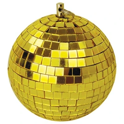 Image of 10cm 100mm 4&quot; Gold Sparkling Disco Lights Halloween Xmas Party Mirror Ball