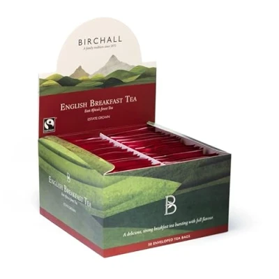 Image of Birchall Tea English Breakfast 10 Boxes Of 50 Enveloped Plant Based Bags Bold &amp; Bracing Robust, Flavorful, Perfectly Balanced to Start Your Day