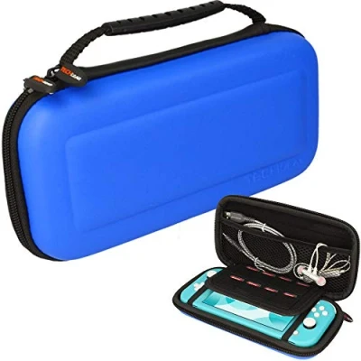 Image of TECHGEAR Switch Lite Case, Hard Protective Carry Travel &amp; Storage Case Cover Designed for Nintendo Lite, 8 Game Card Slots + Accessories Blue