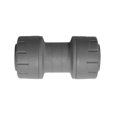Image of Polypipe Polyplumb Straight Coupler Grey 10mm PB010