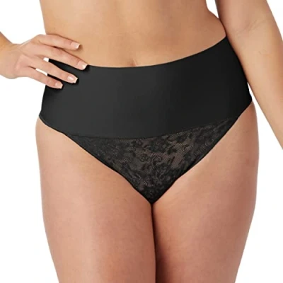 Image of Maidenform TAME YOUR Tummy Shaping Thong FIRM Control Shapewear, Women&#039;s, Size: Large, Black