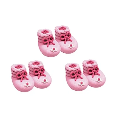 Image of Anniversary House Booties Sugarcraft Toppers Pink, SF111P