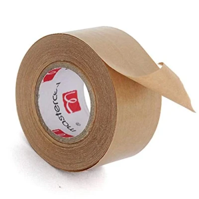 Image of 1 Pack Water Based Kraft Paper Tape, Gum Activated Packaging 50mm*50m,Environmentally Friendly, degradable, Printable, and coverable