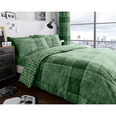 Image of GC GAVENO CAVAILIA Printed Duvet Cover (260cm x 220cm) Geometric Green Bedding Sets Super King Bed Set with Pillow Cases Polycotton Covers