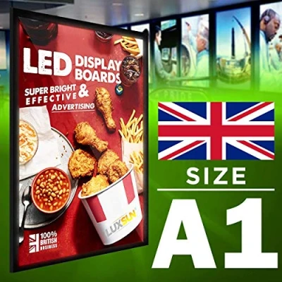 Image of A1 LED Illuminated Backlit Magnetic Frame Poster Display Light Box Menu Board
