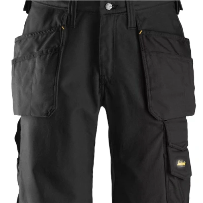 Image of Snickers Craftsmen Shorts Holster Pockets, Canvas+ Black/Black Waist 31&quot; Inside leg 32&quot;