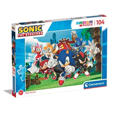 Image of Clementoni 27159 Supercolor Puzzle Sonic 104 Pieces Jigsaw For Kids Age 6 Made In Italy