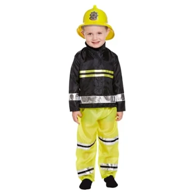 Image of Lizzy Fireman Fancy Dress Costume (Toddler / 3 Years) Kids Boys school Pretend Theme Party outfit Accessory Cosplay, World Book Day, Halloween