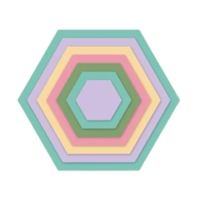 Image of Craftelier Set of Mini Essential Dies for Scrapbooking, Crafts and Card Making Hexagon Shape Approximate Size between 1.5 x 1.8 cm 6.8 5.8