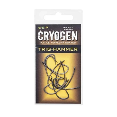 Image of ESP Cryogen Trig Hammer Barbless Carp hooks size 8 qty 10 c/o Reelfishing