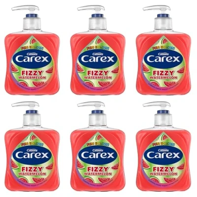 Image of Carex Fun Edition Fizzy Watermelon Antibacterial Hand Wash, Clean &amp; Protects Hands, Bulk Buy, Pack of 6 x 250ml