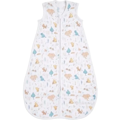 Image of aden + anais™ light sleeping bag 1TOG muslin winnie in the woods (0 6m) (The woods, 0 6 Months)