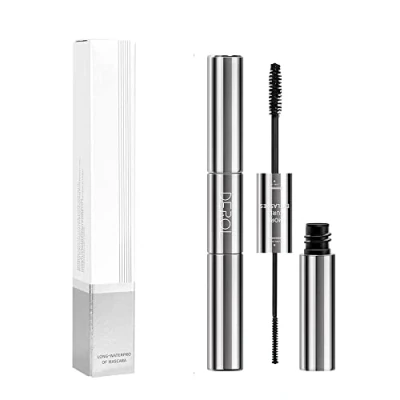 Image of 2 in 1 Mascara for Fine Short Eyelash, Big and Small Brush, Washable Voluminous Eyelash Intense Lengthening Women girl, Black (1 Pcs)