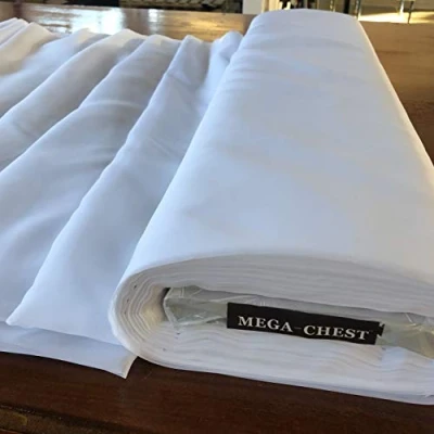 Image of Megachest Wedding Drapes Voile Fabric Roll White 50 Metres Long 300cm Wide