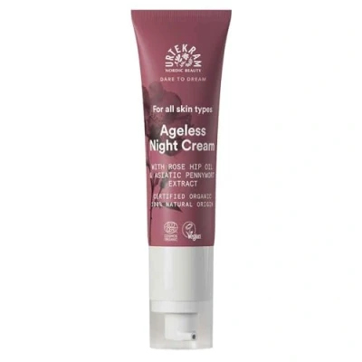Image of Urtekram Soft Wild Rose Ageless Anti Aging Night Cream With Rosehip Oil and Vitamin C Hyaluronic Acid Moisturizer Dare to Dream Range Natural, Organic Vegan 50 ml