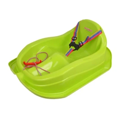 Image of molti Children&#039;s Sledge with Safety Belt up to 3 Years (Green), 71 x 52 28,5cm