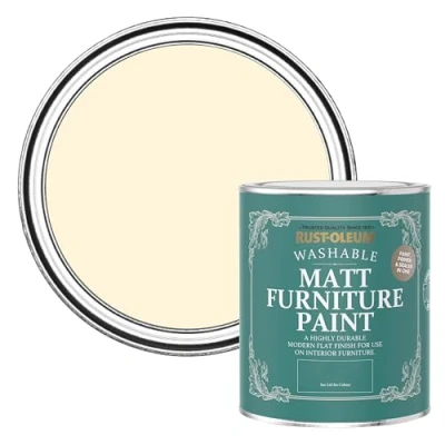 Image of Rust Oleum Cream Furniture Paint in Matt Finish Clotted 750ml